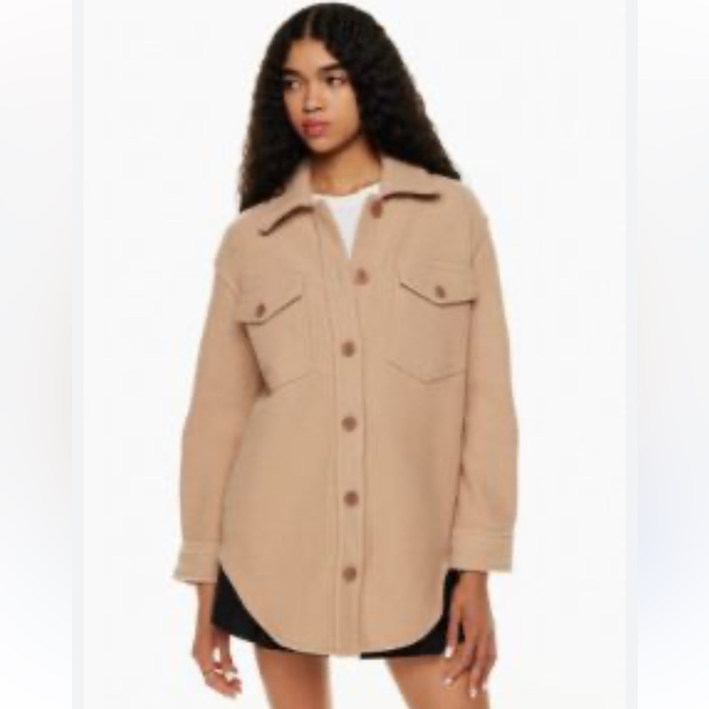 NWOT Wilfred Free Camel Tan Utility Shirt Jacket Size XXS